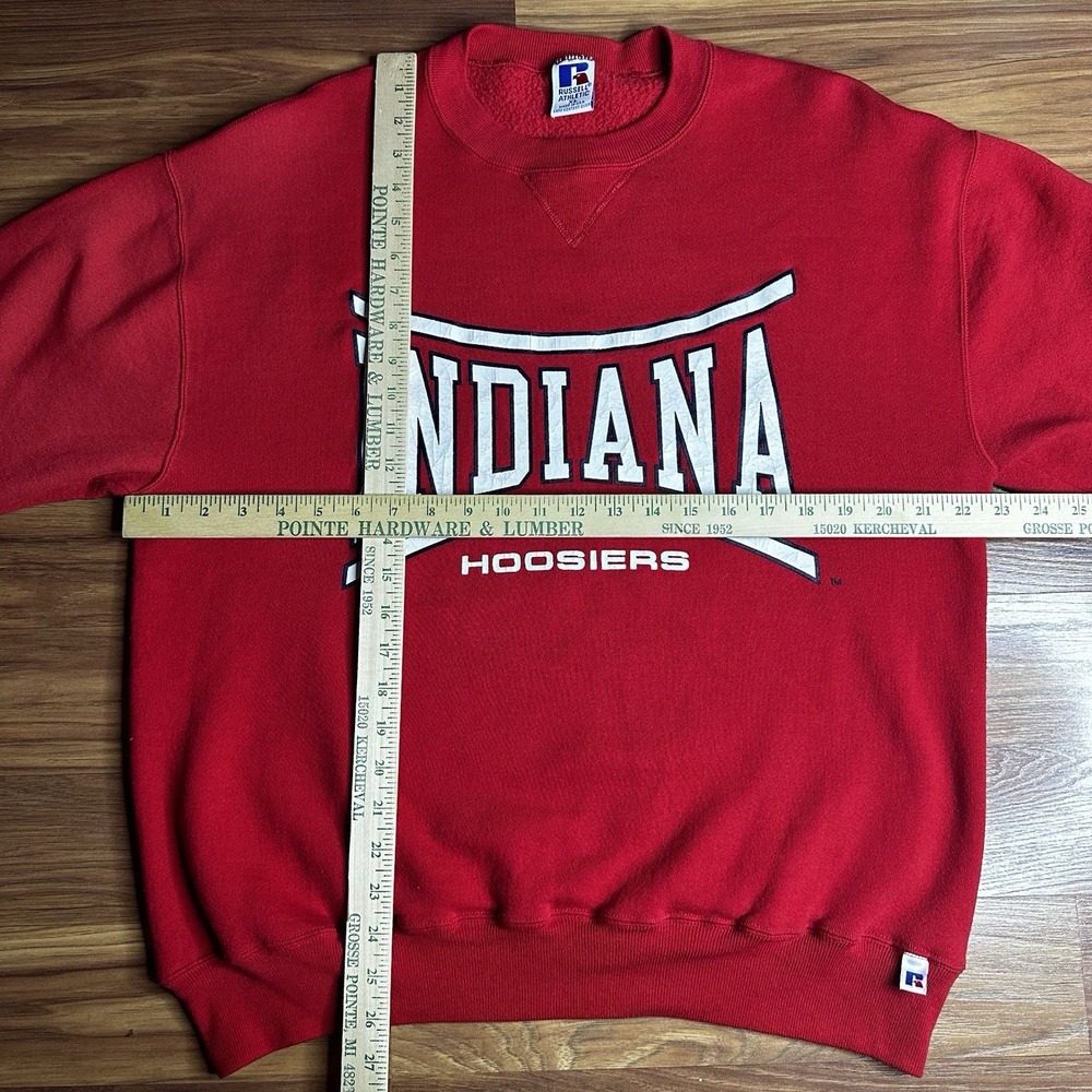 Vintage Russell Athletic Indiana Hoosiers Crewneck Sweatshirt Men XL Red 80s 90s - Picture 3 of 8